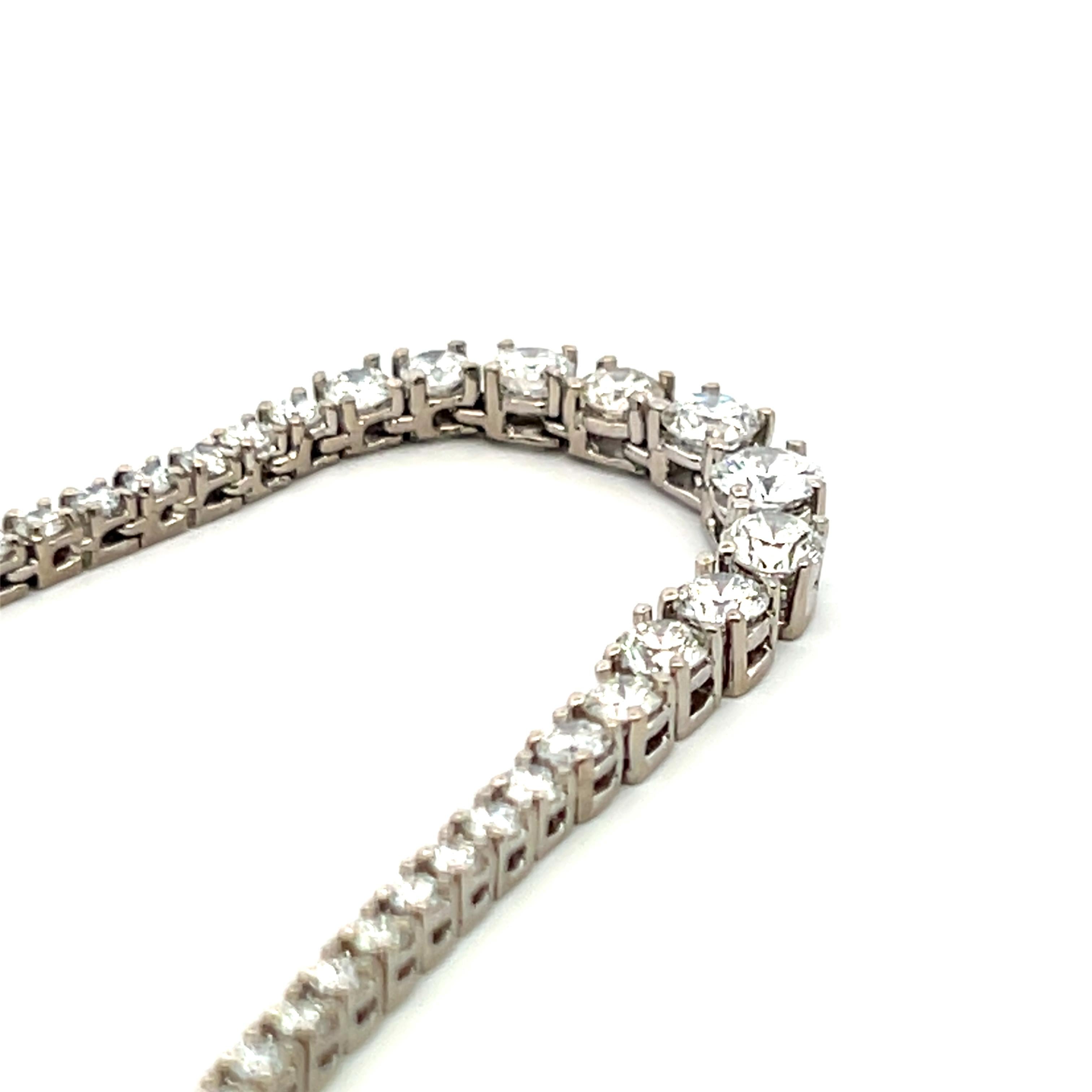 7,46 carati di diamante tondo brillante G-I VS Collana Riviera in oro bianco 14 carati in vendita 6