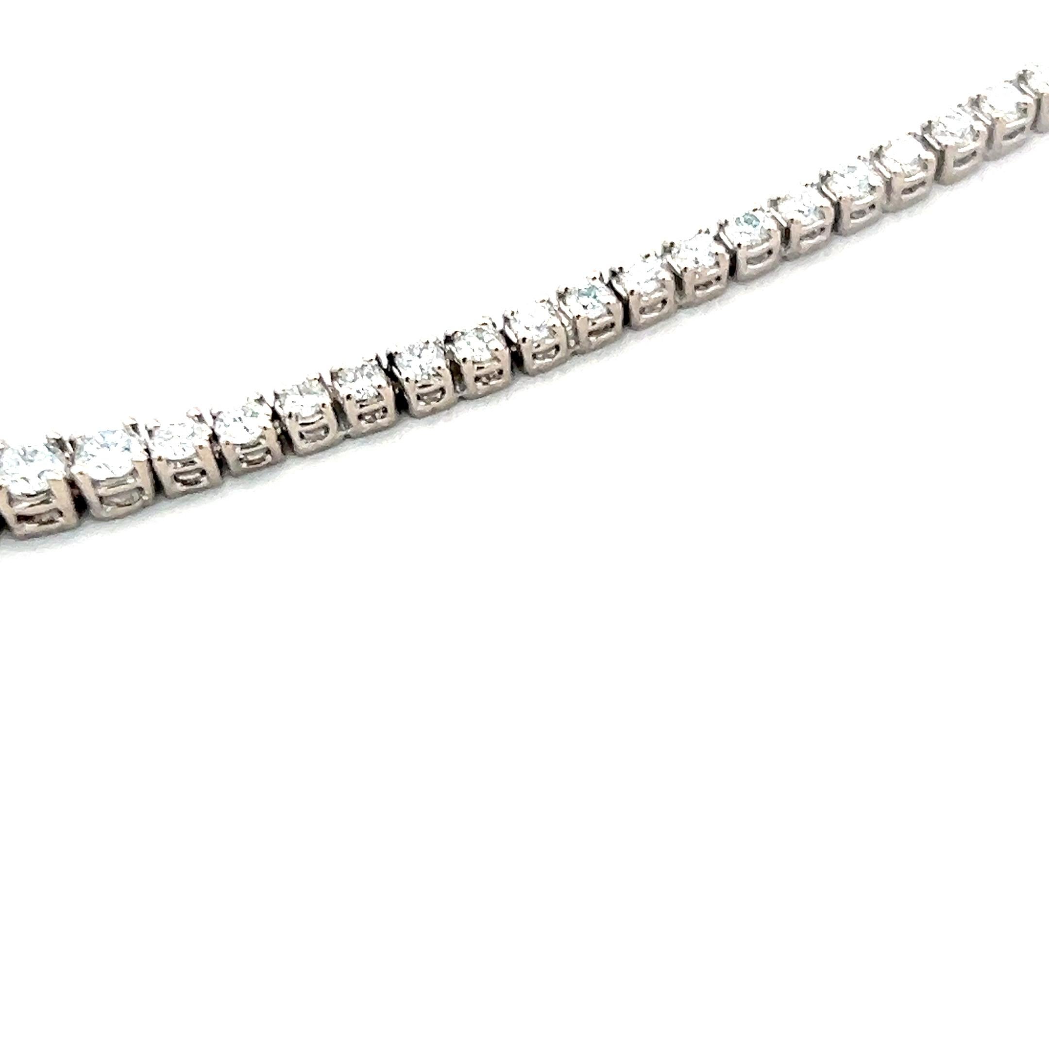 Donna 7,46 carati di diamante tondo brillante G-I VS Collana Riviera in oro bianco 14 carati in vendita