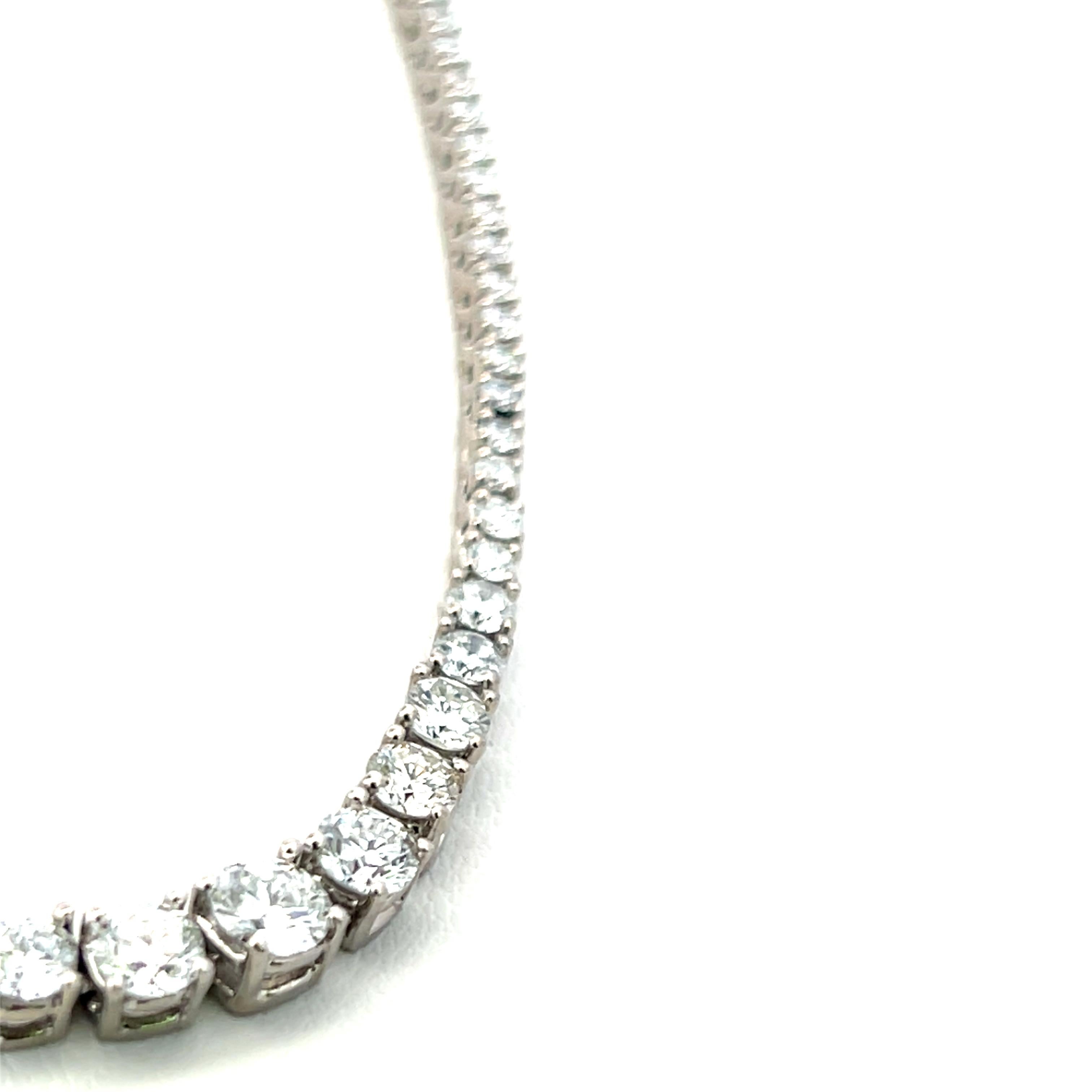7,46 carati di diamante tondo brillante G-I VS Collana Riviera in oro bianco 14 carati in vendita 4