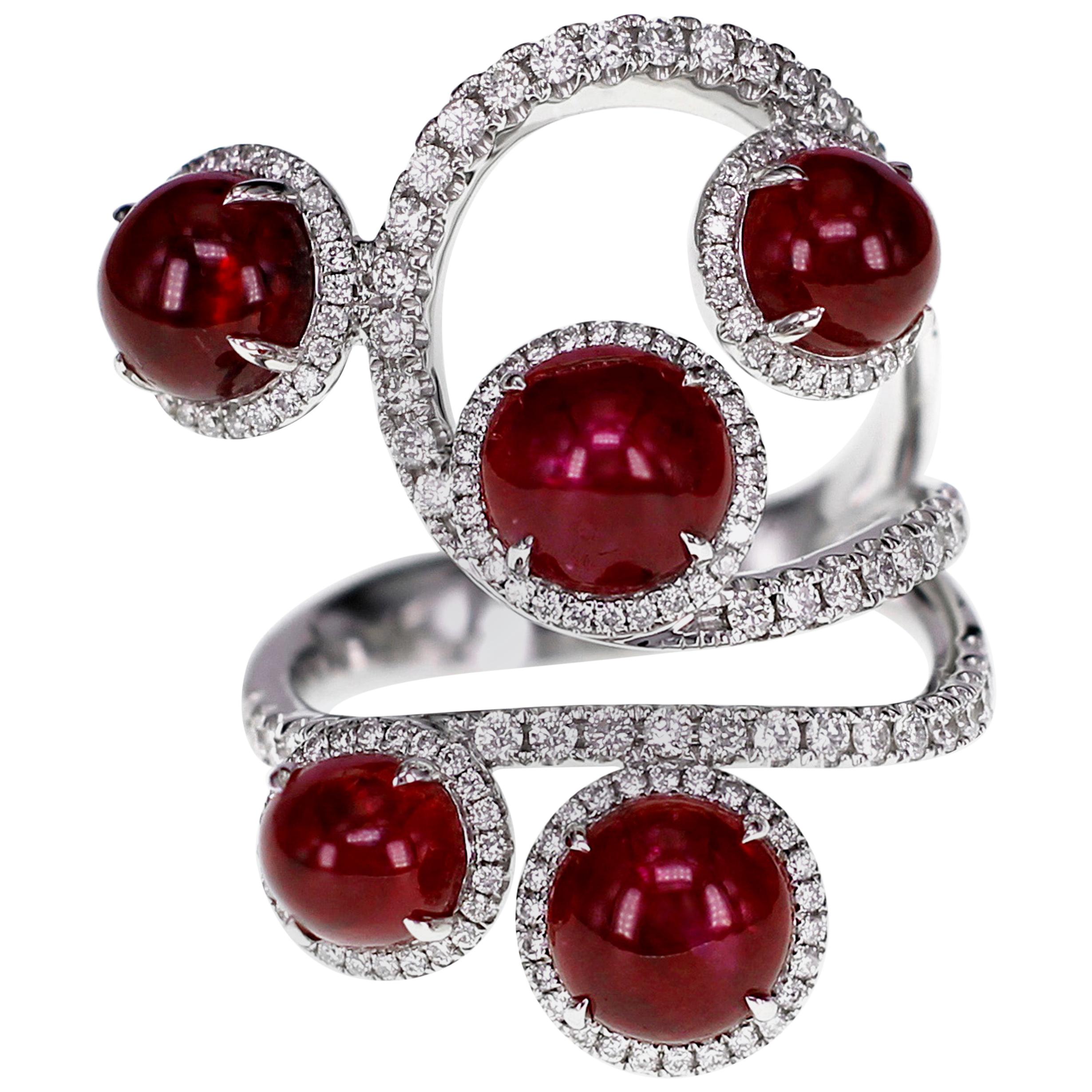 7.46 Carat Ruby and Diamond Ring