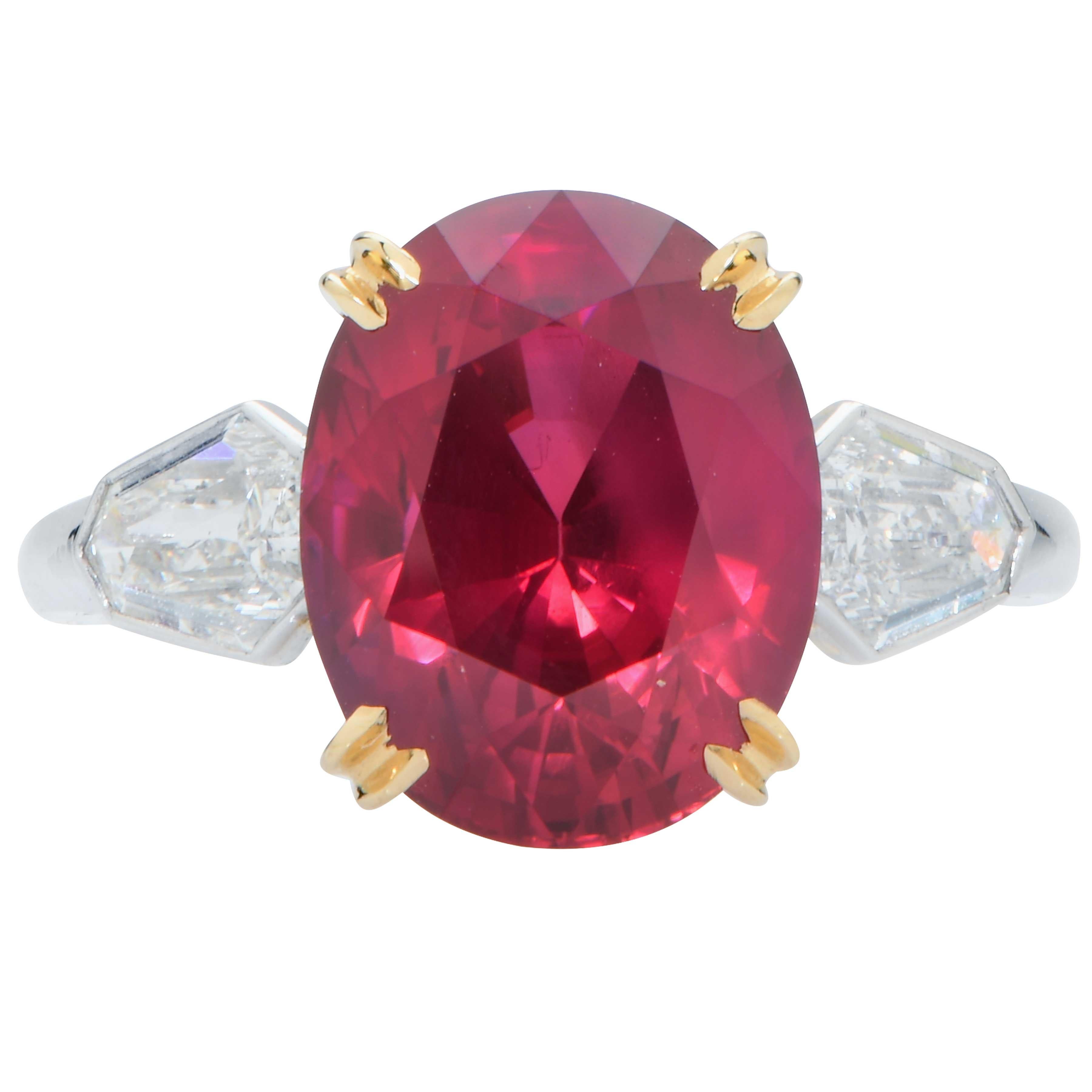 En vente :  Rare bague Gubelin Crimson rouge du Mozambique avec diamants et rubis de 7,47 carats 5