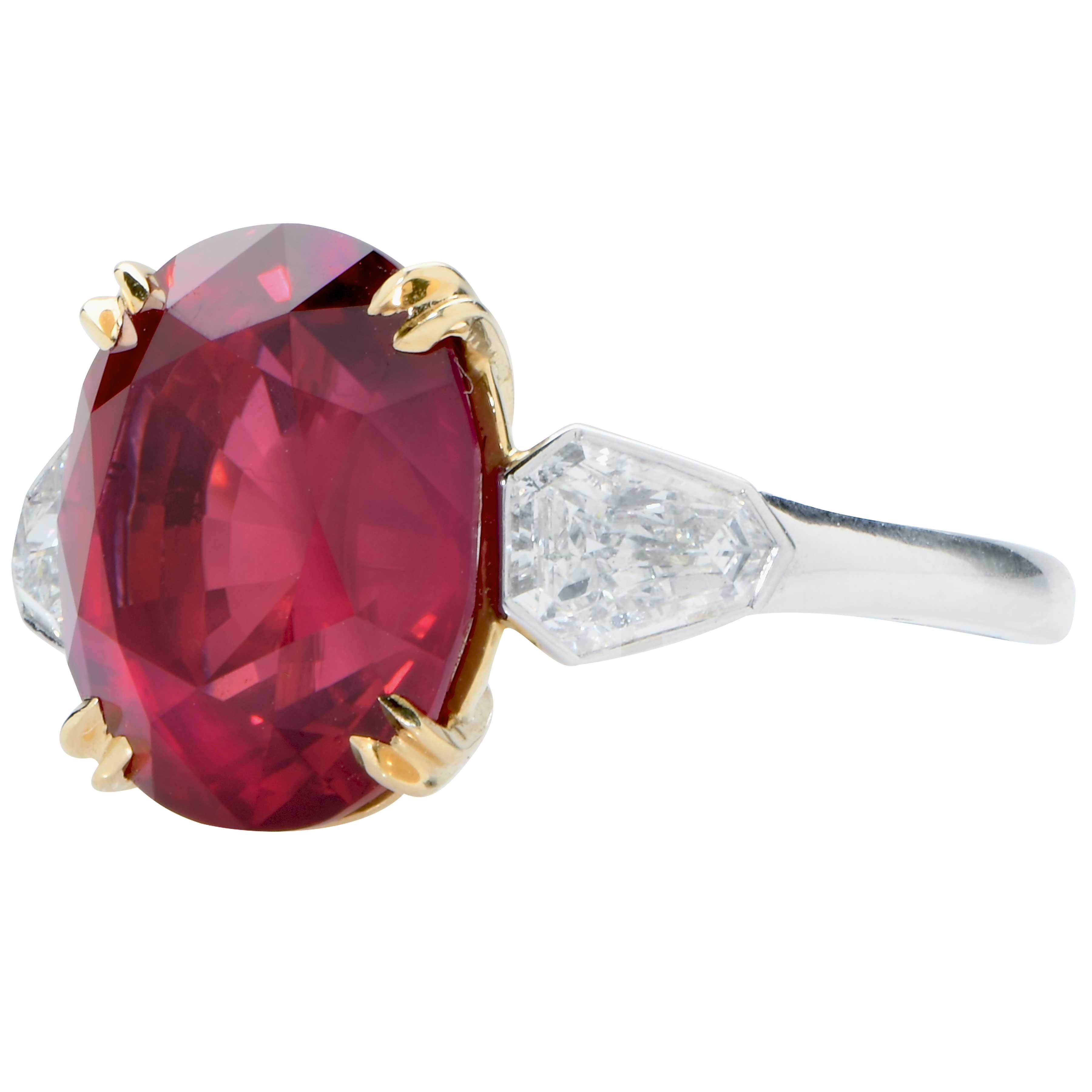 En vente :  Rare bague Gubelin Crimson rouge du Mozambique avec diamants et rubis de 7,47 carats 6