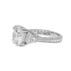 7.47 Carat Round Brilliant Diamond Ring Brilliant White 18K White Gold
