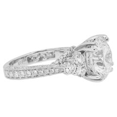7.47 Carat Round Brilliant Diamond Ring Brilliant White 18K White Gold