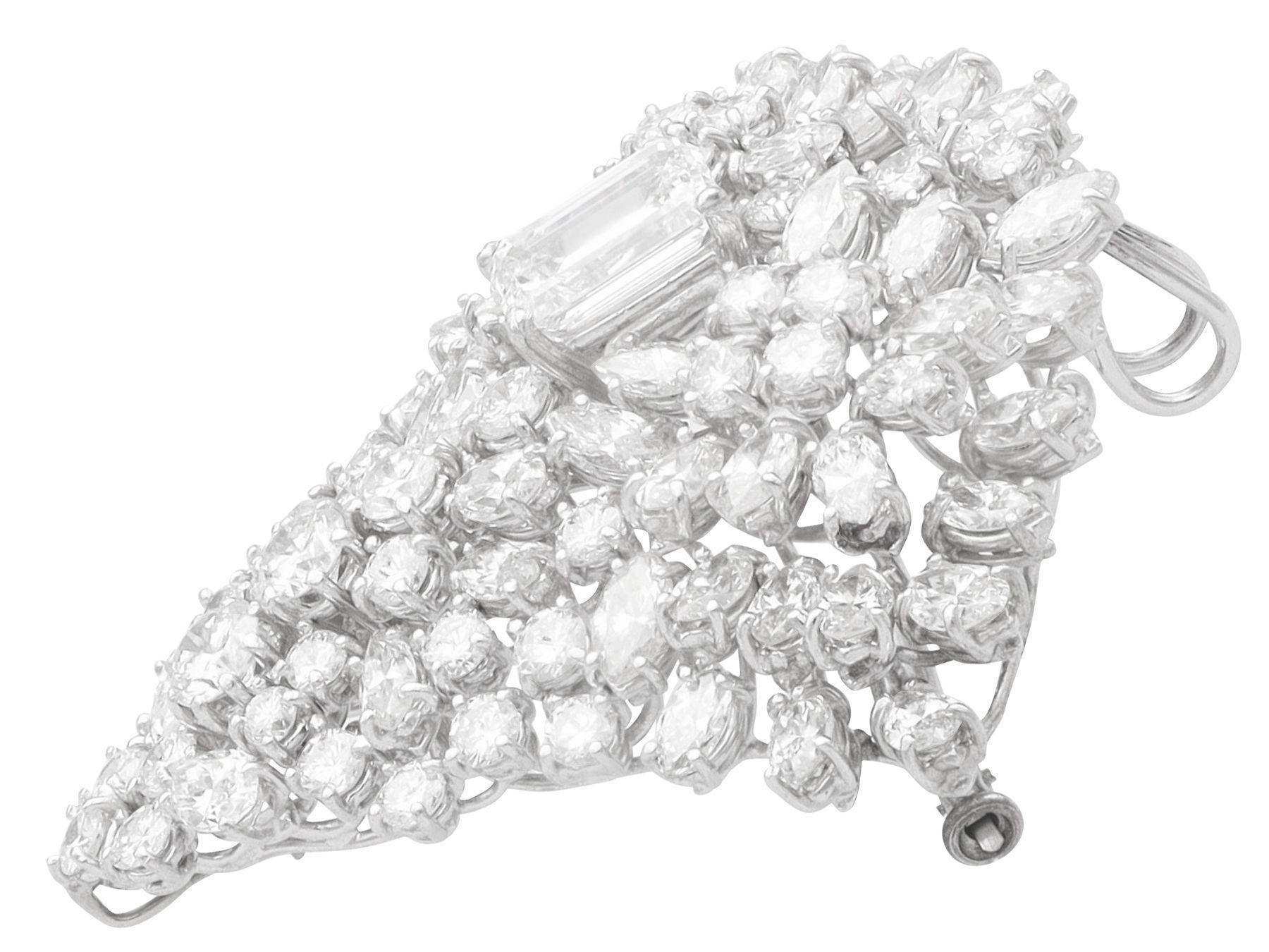 7,47 Karat sambischer Smaragd und 14,50 Karat Diamant-Brosche / Anhänger im Angebot 5