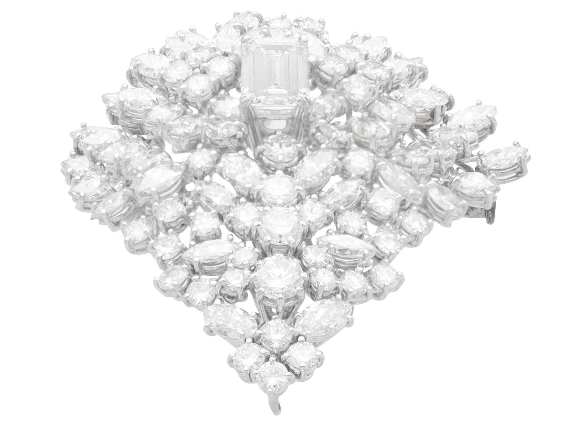 7,47 Karat sambischer Smaragd und 14,50 Karat Diamant-Brosche / Anhänger im Angebot 6