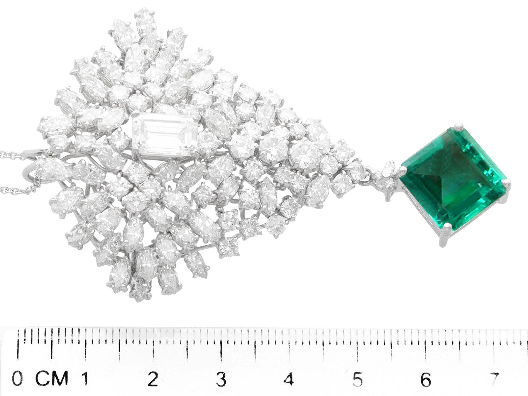 7,47 Karat sambischer Smaragd und 14,50 Karat Diamant-Brosche / Anhänger im Angebot 8