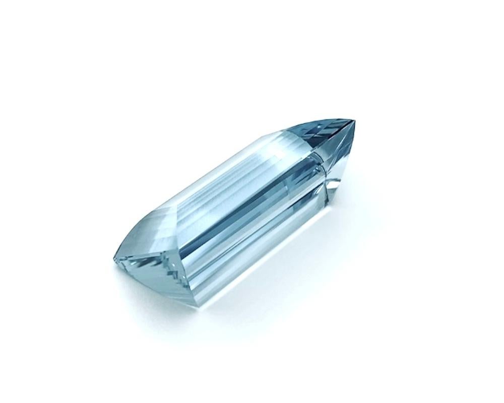Mixed Cut 74.72 Carat Rectangular Aquamarine, Unset Loose Gemstone For Sale