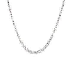 7,47ct Runder Brillantschliff Diamant Tennis Halskette in 14K Weißgold