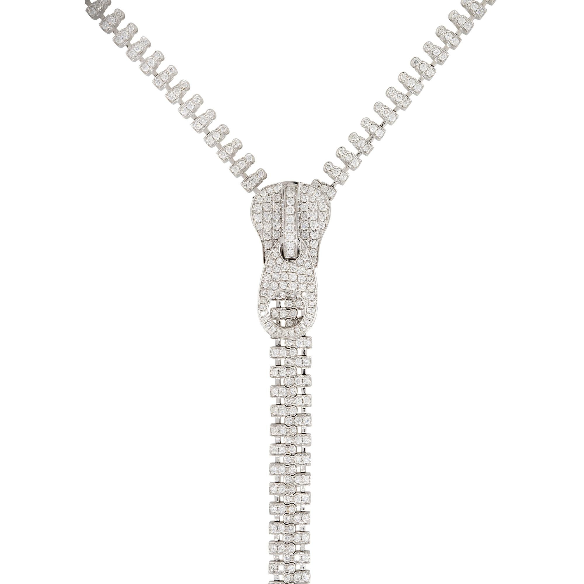 diamond zipper necklace