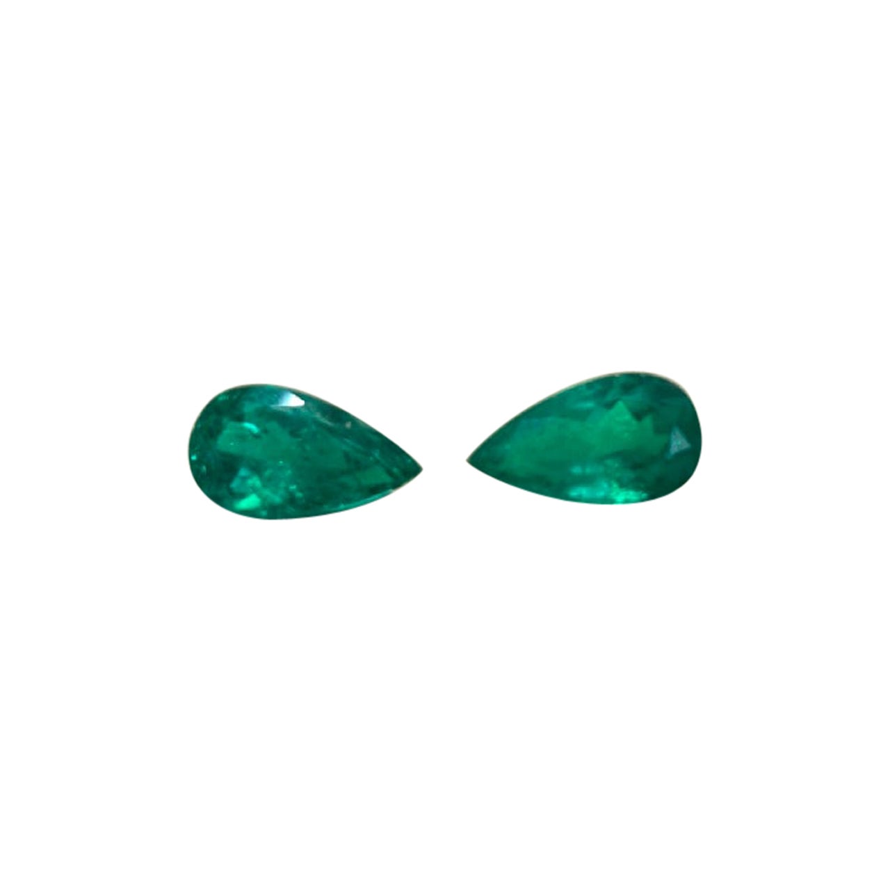 7.48 Carat GRS Certified Pear Shape Colombian Emerald Pair