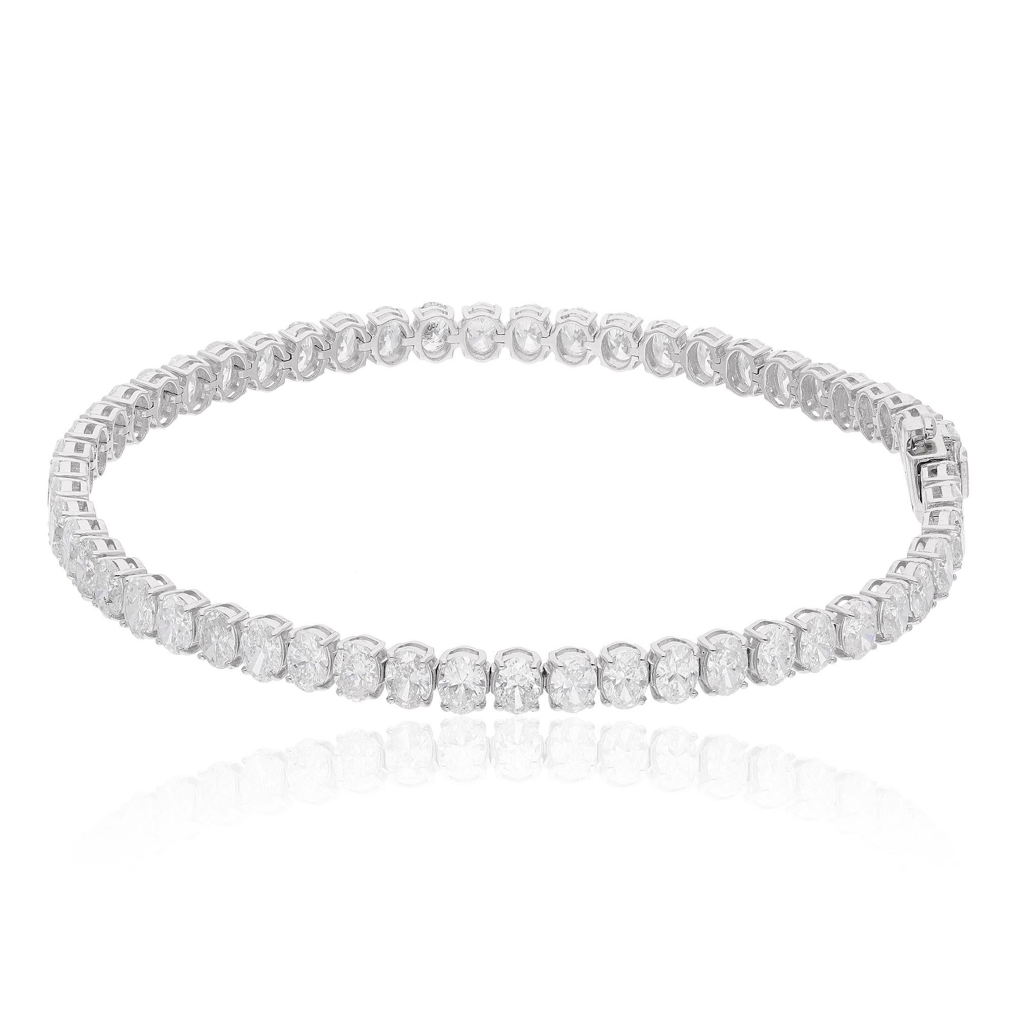 Moderno Bracciale tennis con diamanti naturali da 7,48 carati in oro bianco 14 carati Gioielli fatti a mano in vendita
