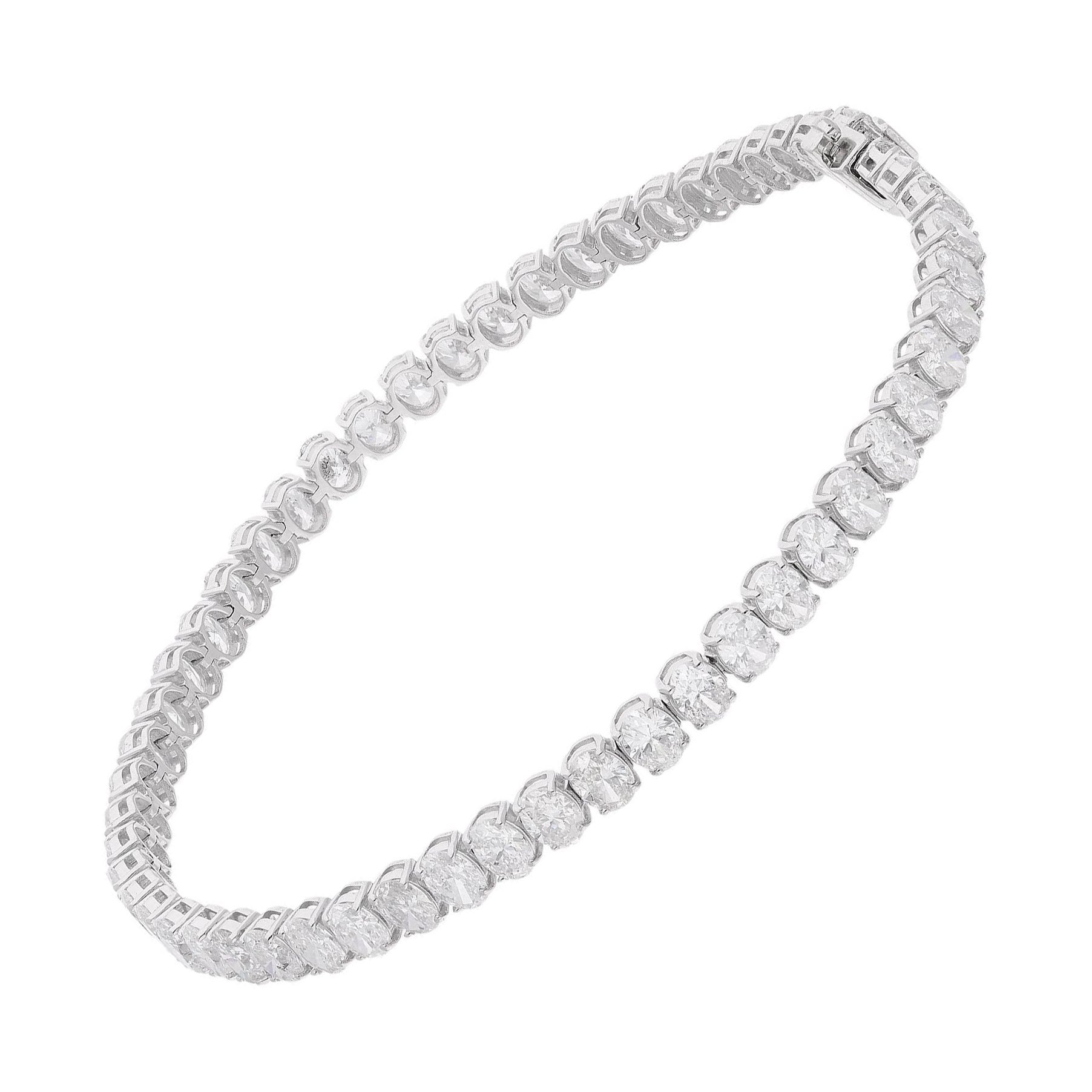 Pulsera de tenis de diamantes naturales de 7,48 quilates Joyería de oro blanco de 14 quilates hecha a mano