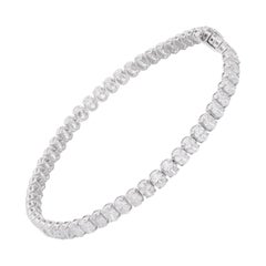 Pulsera de tenis de diamantes naturales de 7,48 quilates Joyería de oro blanco de 14 quilates hecha a mano