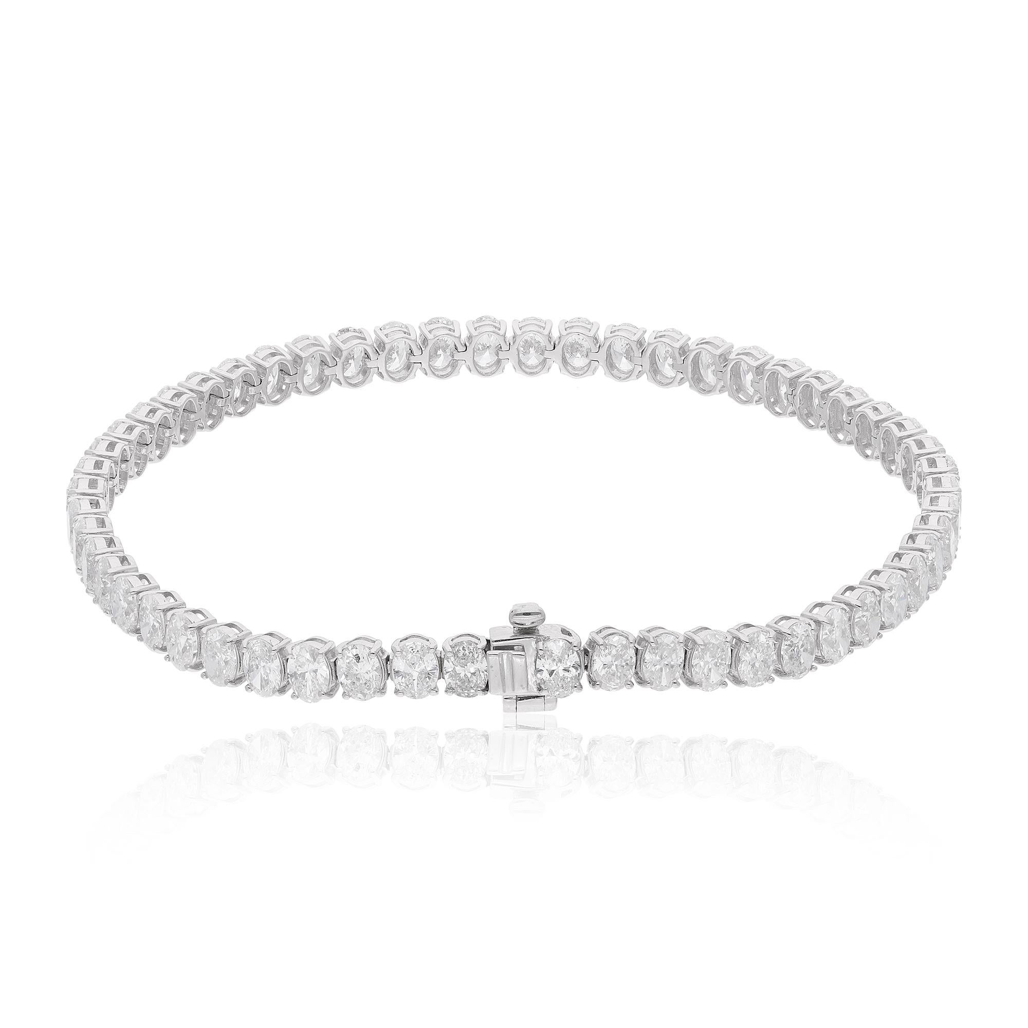 Bracelet de tennis en diamant naturel de 7,48 carats Or blanc 18 carats Bijoux artisanaux Neuf - En vente à Diera, Dubai