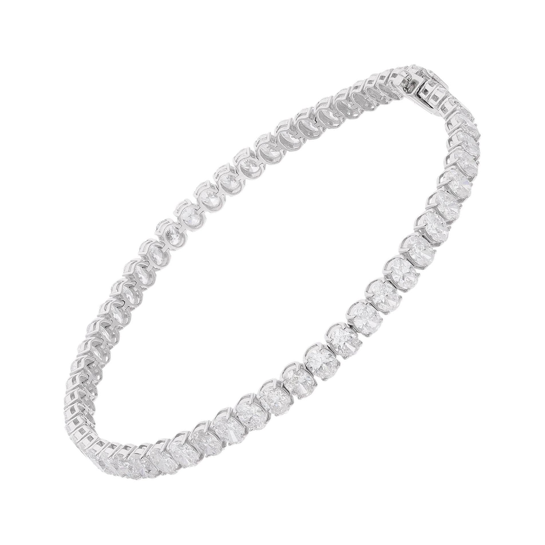 Pulsera de tenis de diamantes naturales de 7,48 quilates Joyería de oro blanco de 18 quilates hecha a mano