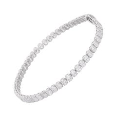 Pulsera de tenis de diamantes naturales de 7,48 quilates Joyería de oro blanco de 18 quilates hecha a mano