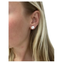 7.48 Carat Round Brilliant Cut Diamond Stud Earrings