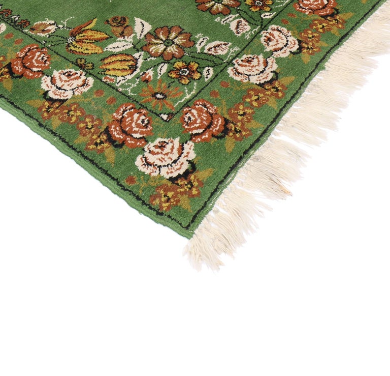 Green Vintage Moroccan Accent Rug, Foyer or Entryway Rug at 1stDibs
