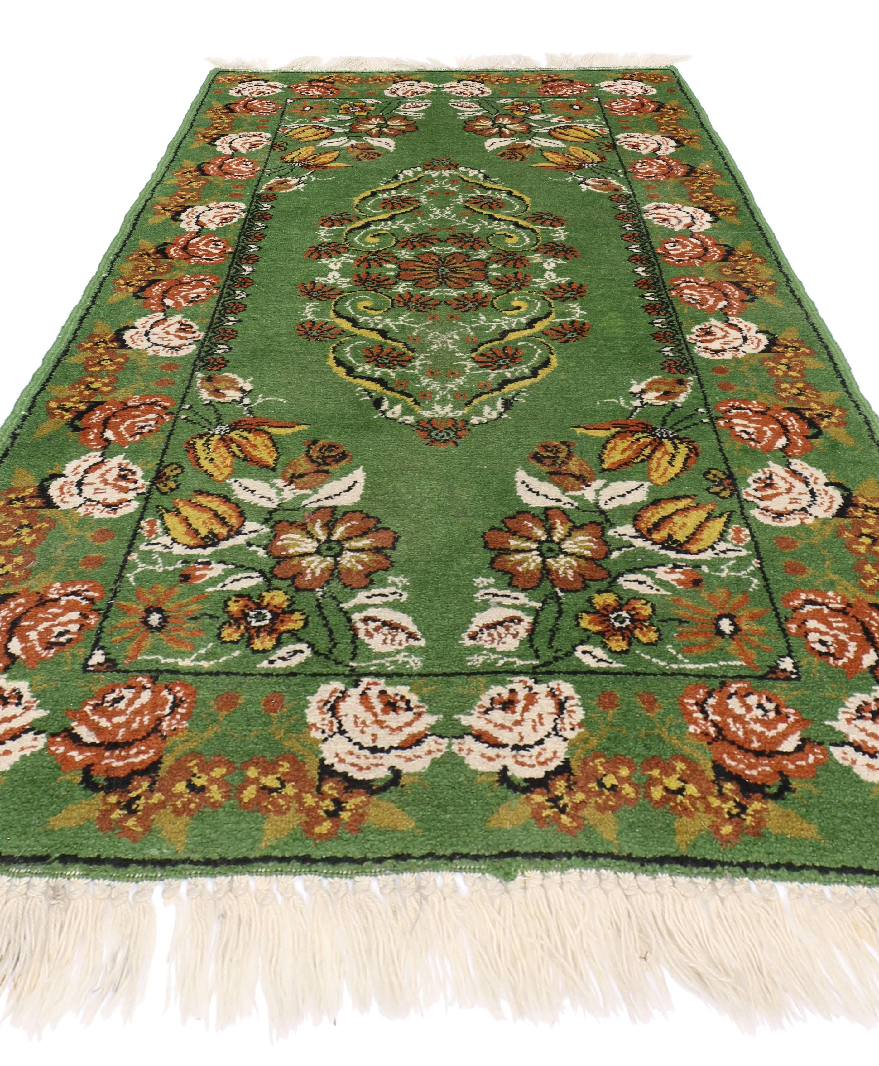 20th Century Green Vintage Moroccan Accent Rug, Foyer or Entryway Rug