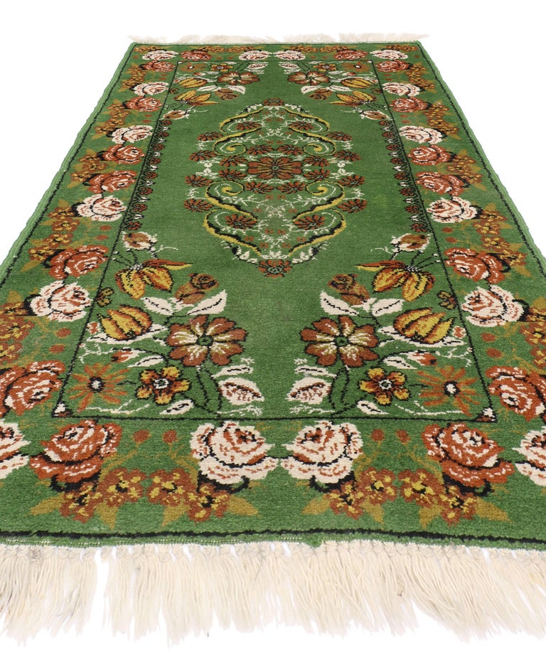 Green Vintage Moroccan Accent Rug, Foyer or Entryway Rug at 1stDibs