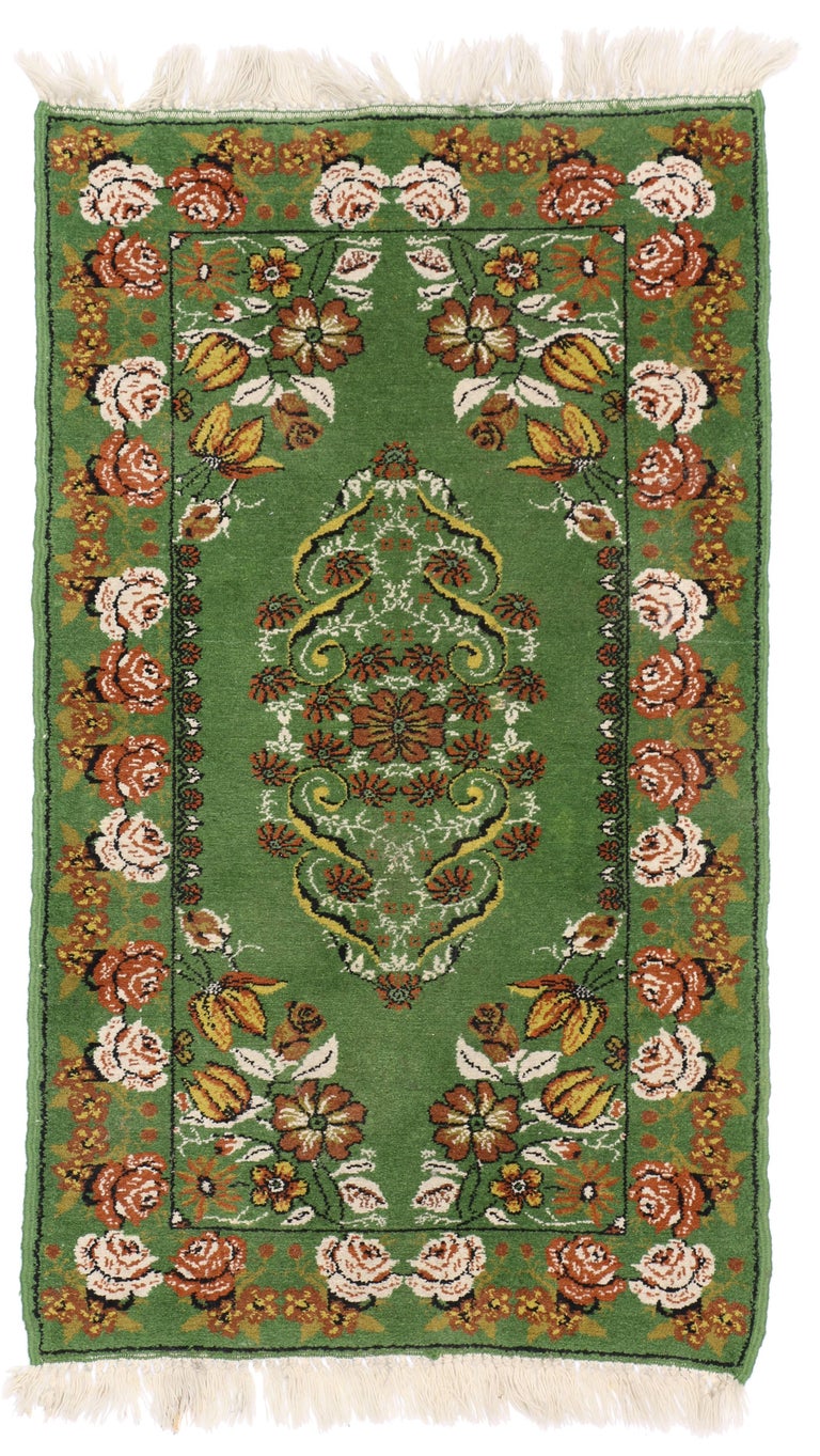 Green Vintage Moroccan Accent Rug, Foyer or Entryway Rug at 1stDibs