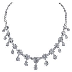 Spectra Fine Jewelry 7.49 Carat Diamond 18k White Gold Necklace