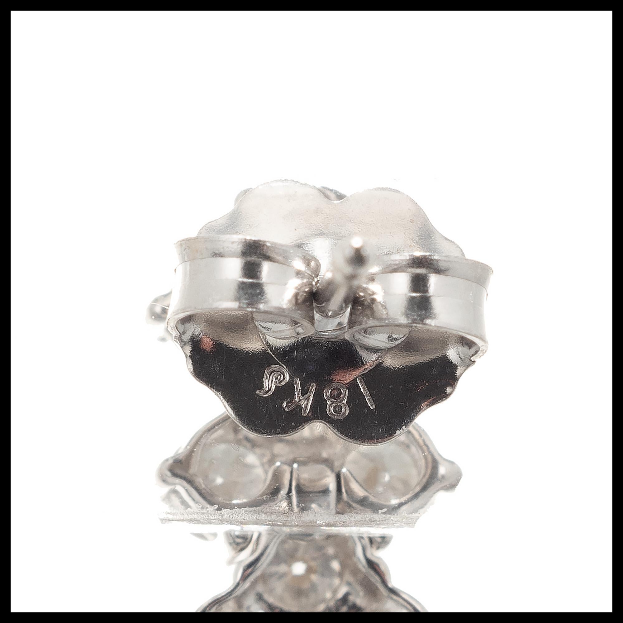 Orecchini pendenti in oro bianco con diamante Morganite da 7,49 carati In condizioni ottime in vendita a Stamford, CT