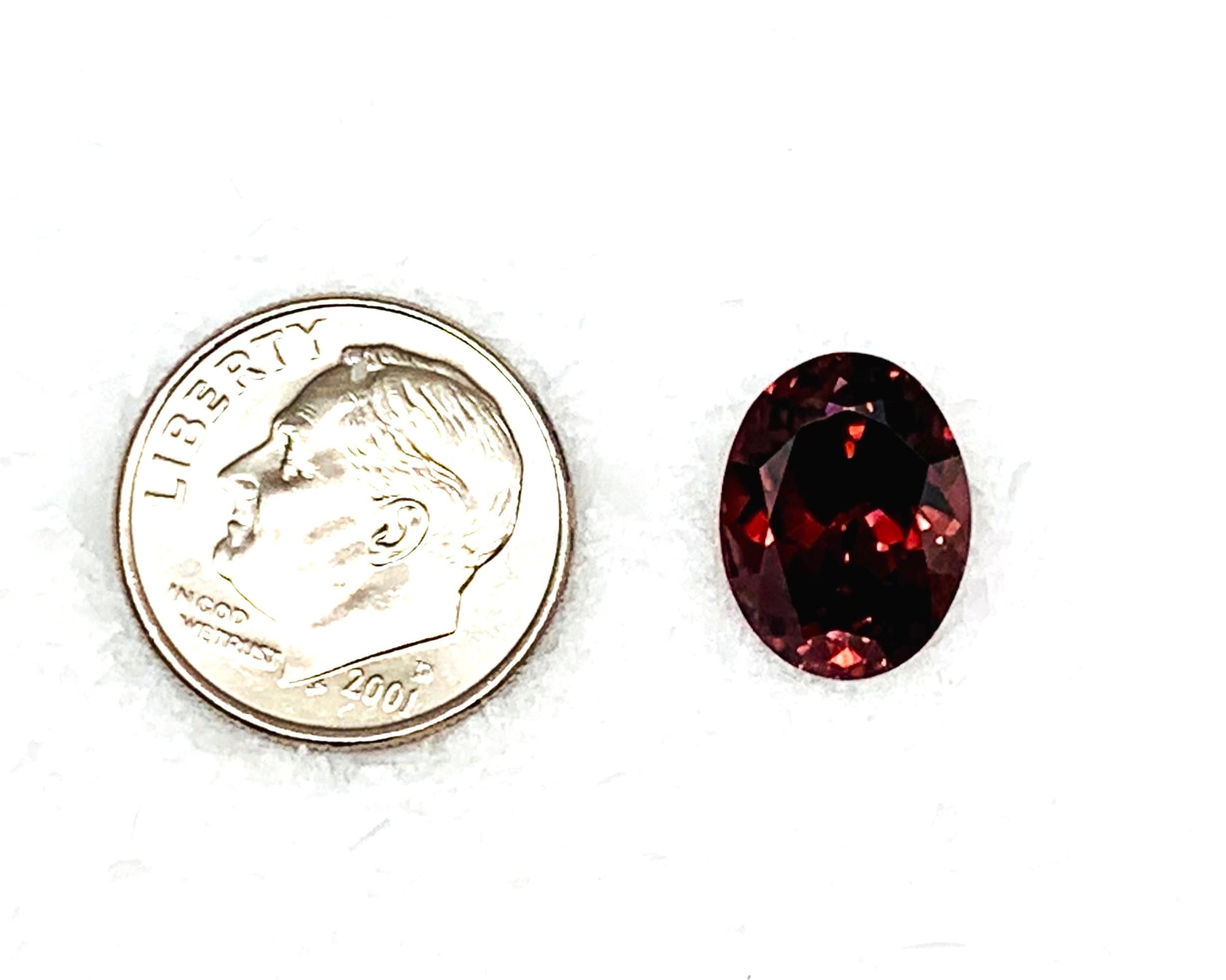 7.49 Carat Rose Zircon Oval, Unset Loose Gemstone In New Condition For Sale In Los Angeles, CA