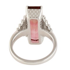 7.49 Carat Tourmaline Diamond 14 Karat Gold Ring