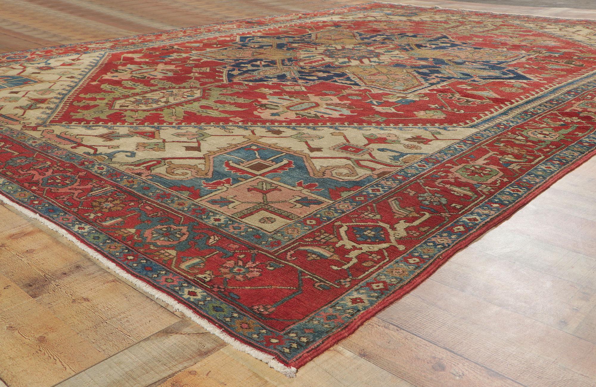 Laine Tapis persan ancien Serapi en vente