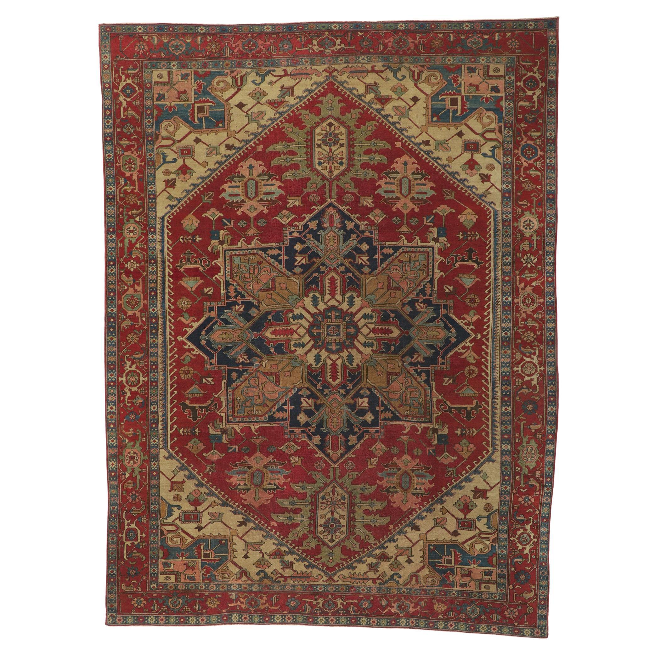 Antique Persian Serapi Rug For Sale