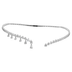 7,49ct SI/H Gocce di diamanti naturali Collana girocollo da sposa in oro bianco 14 carati