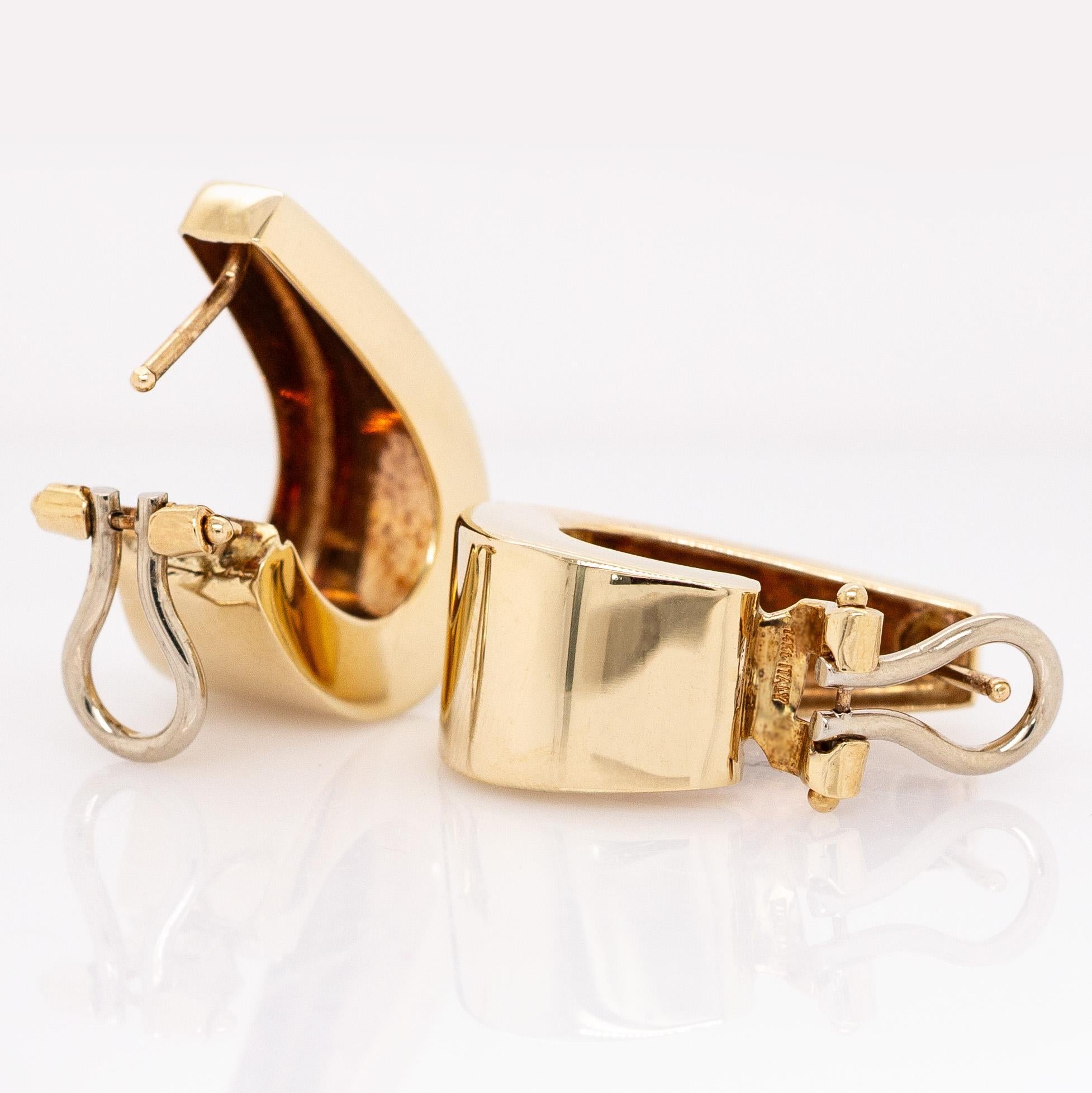 Pendientes de aro de 7,4 g: Oro amarillo macizo de 14k en venta 1