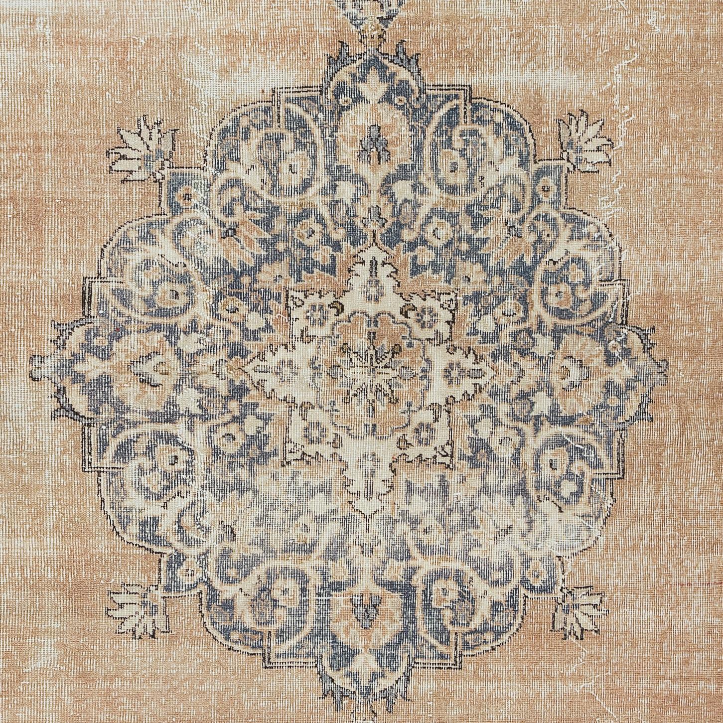 7,4x10.4 Ft Handgefertigter türkischer Oushak-Wollteppich mit Medaillon-Design (Handgewebt) im Angebot