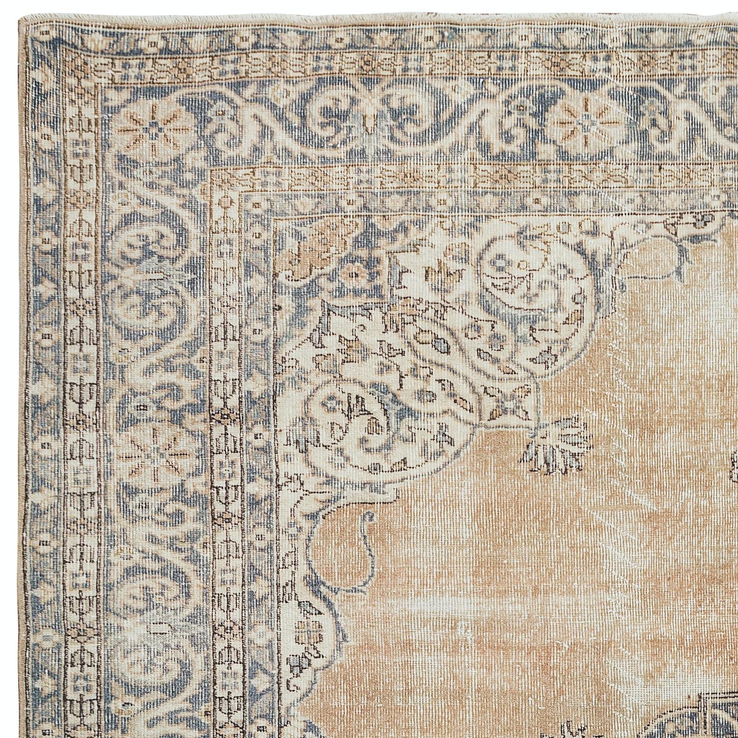 7,4x10.4 Ft Handgefertigter türkischer Oushak-Wollteppich mit Medaillon-Design (20. Jahrhundert) im Angebot