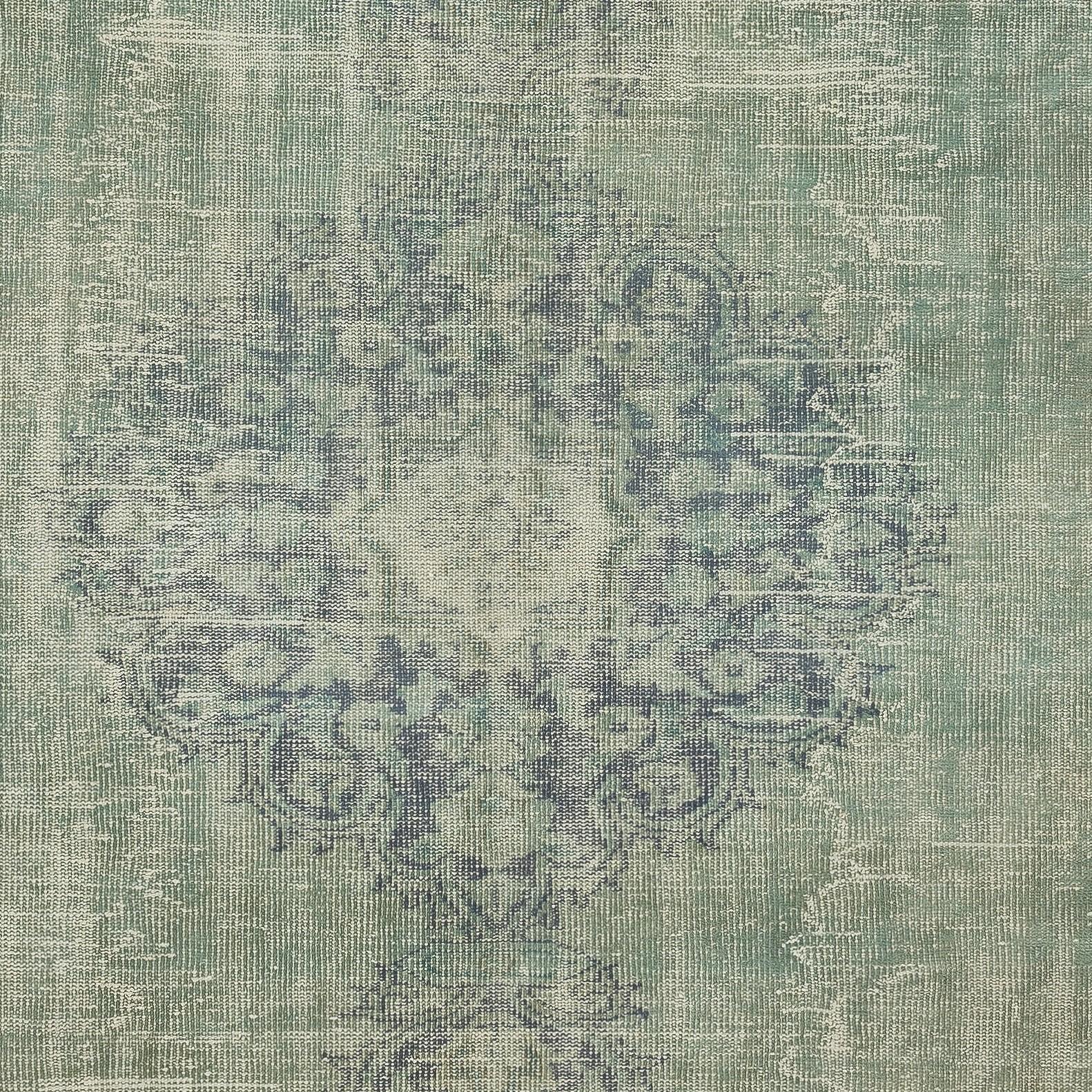 Alfombra de lana turca azul hecha a mano, alfombra moderna para el salón Anudado a mano en venta