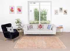 7.4x11 Ft Mid-Century Modern Vintage Turkish Area Rug Design by Zeki Muren