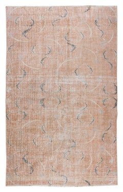 7.4x11 Ft Mid-Century Modern Vintage Turkish Area Rug Design by Zeki Muren