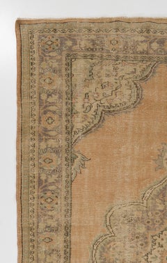 Tappeto Anatolian Oushak di metà secolo, 7.4x12 Ft, Tappeto annodato a mano in lana