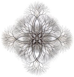 74"x74" Metal Wall Sculpture in Stainless and Bronze #703