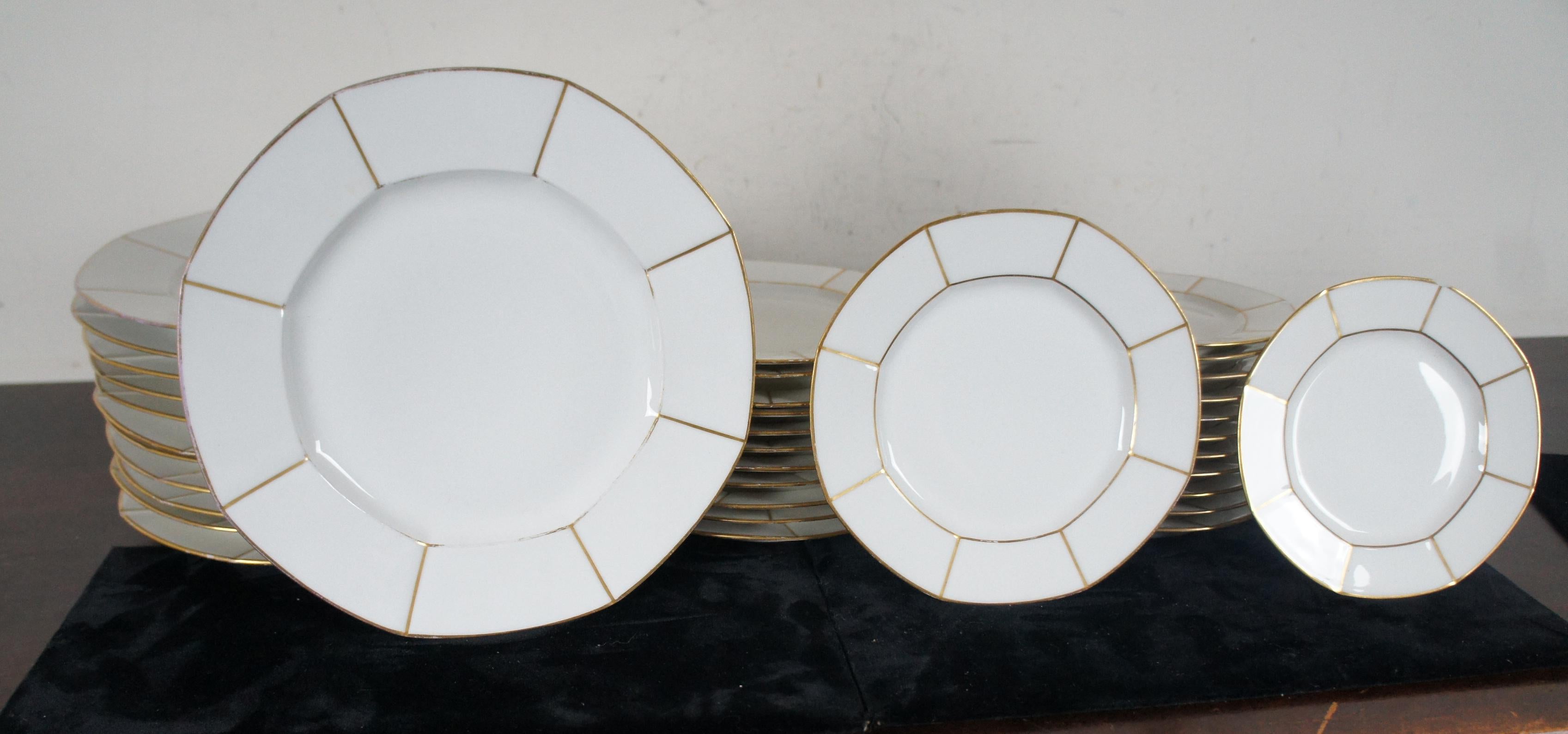 75 Antique French Jean Pouyat Limoges Porcelain China Dinner Service Set POY254 In Good Condition In Dayton, OH