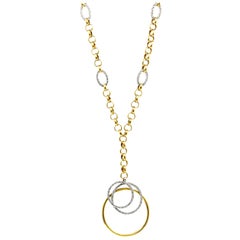 .75 Carat 18 Karat Yellow Gold Diamond Pendant Necklace