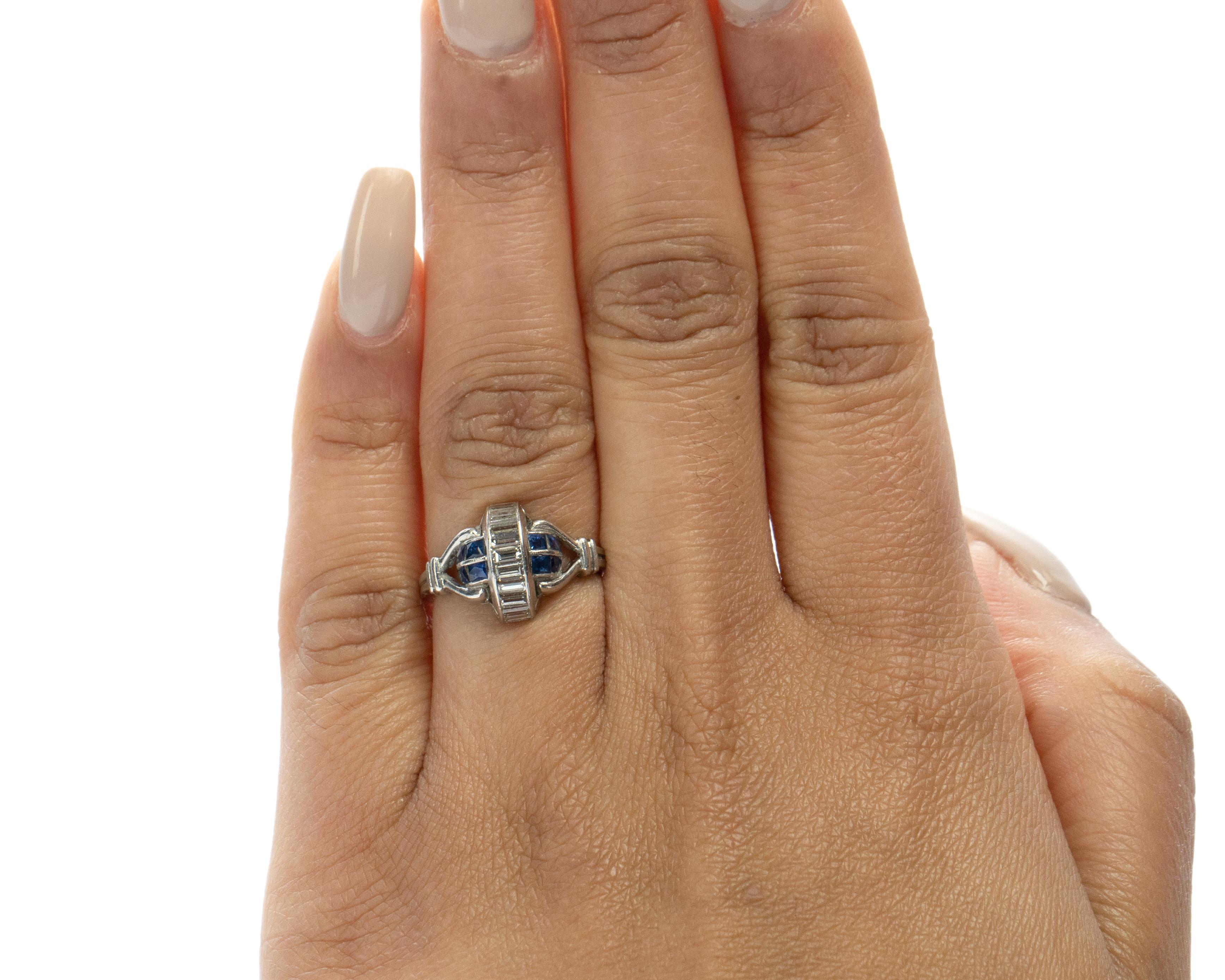 Women's .75 Carat Art Deco Diamond Platinum Engagement Ring For Sale