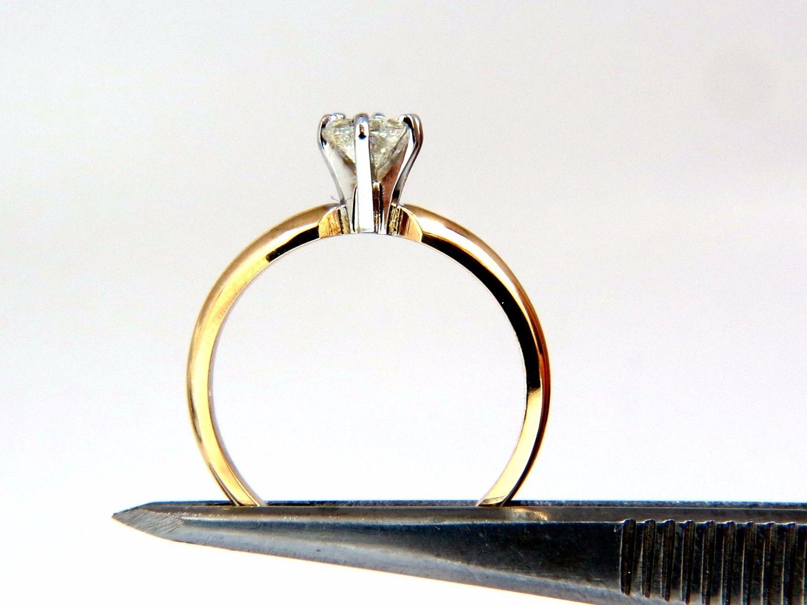 Women's or Men's .75 Carat Classic Raised Solitaire Longer Radiant Cut Diamond Ring 14 Karat