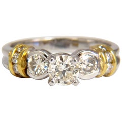 .75 Carat Classic Traditional Diamond Ring 14 Karat Golden Shoulders
