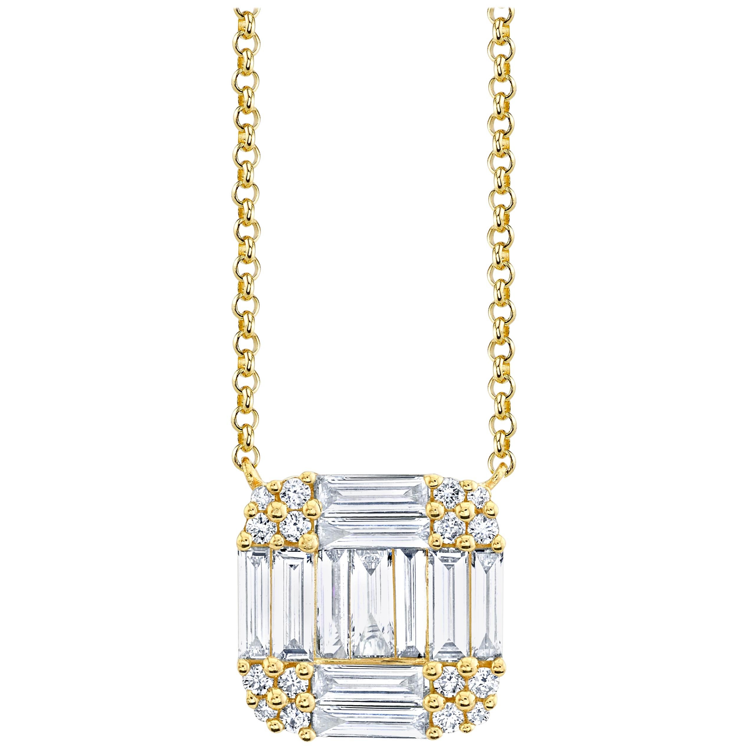 Square Diamond Necklaces 103 For Sale on 1stDibs