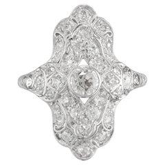 .75 Karat Diamant Platin Art Deco Cocktail Dinner-Ring