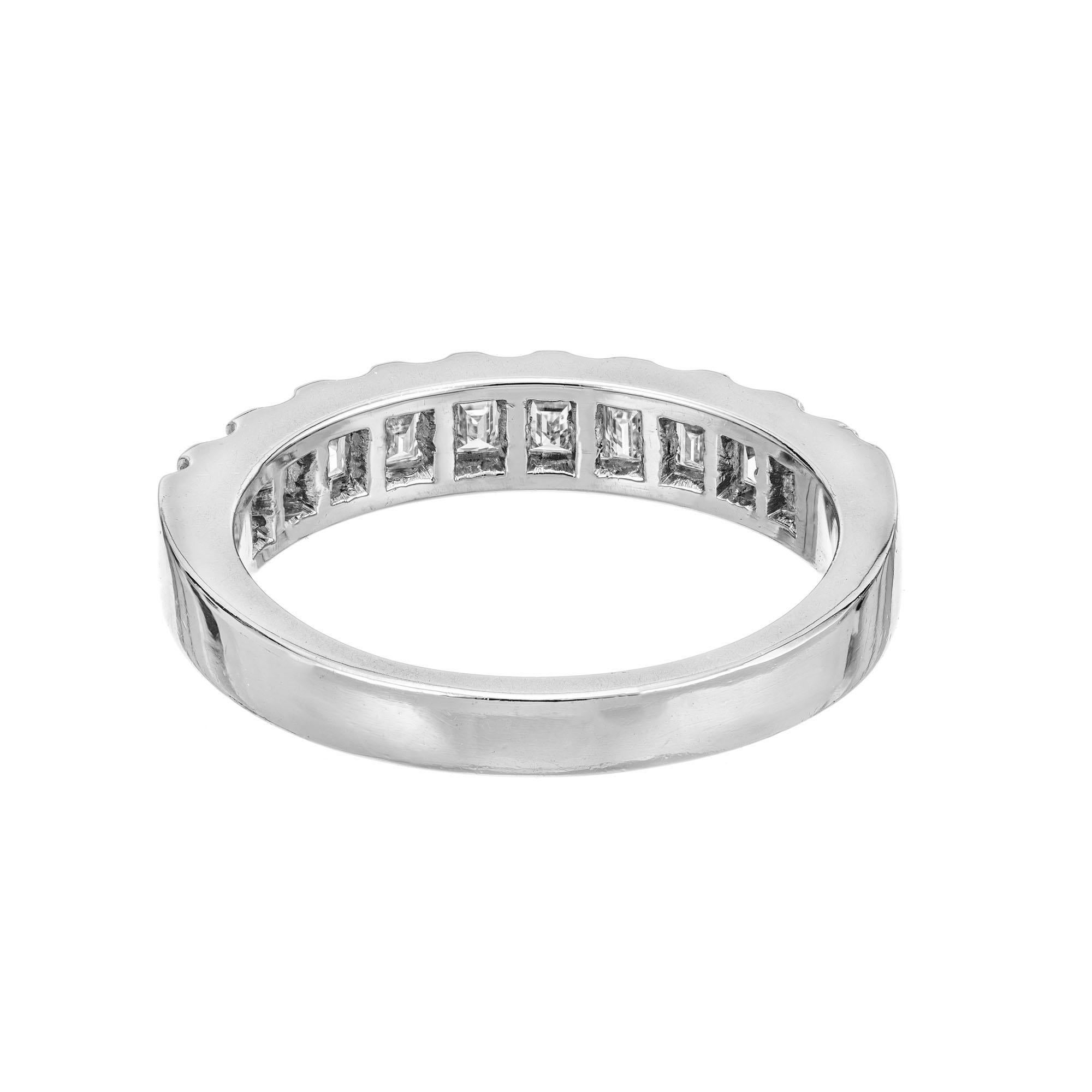 Women's .75 Carat Diamond Platinum Art Deco Style Wedding Band Ring