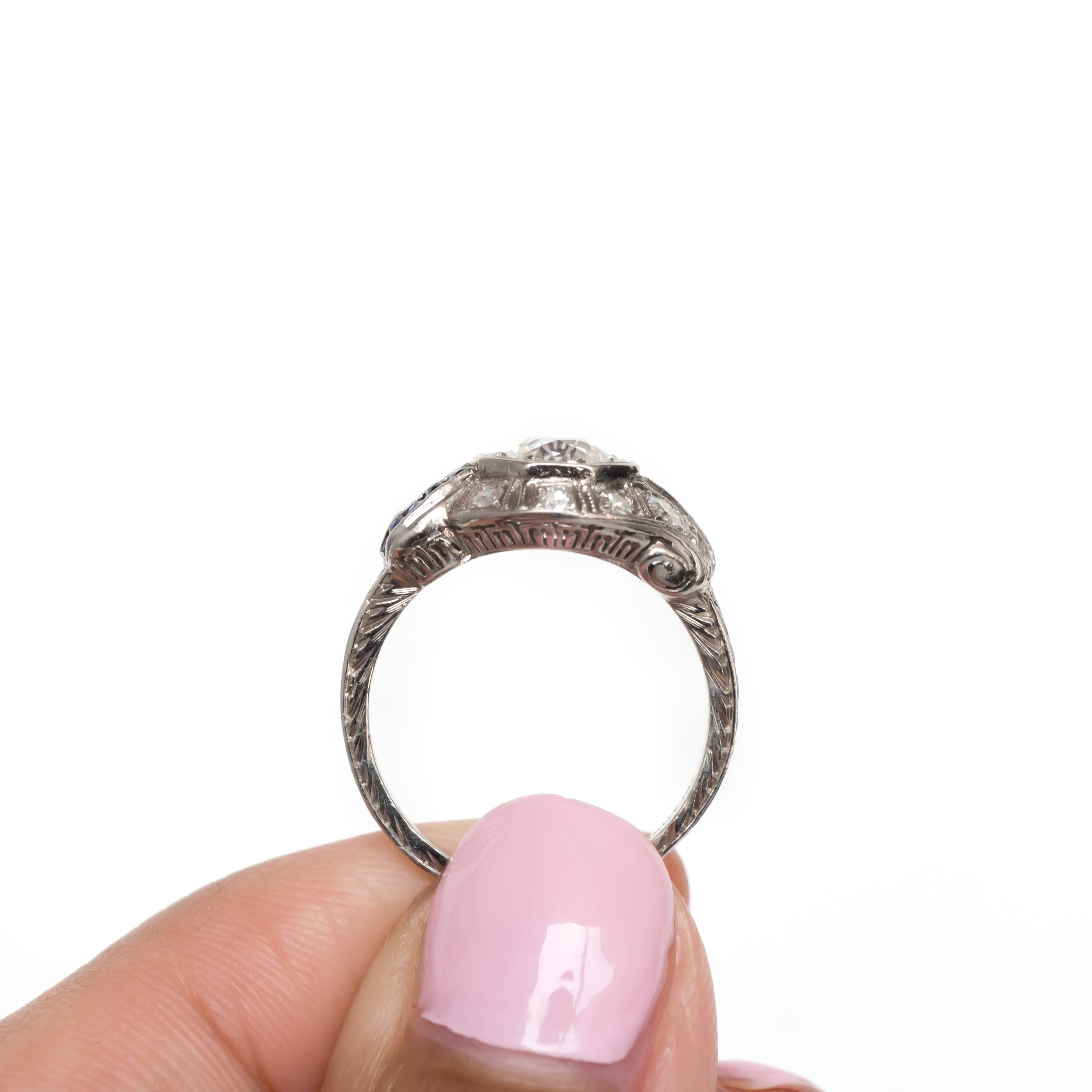 .75 Carat Diamond Platinum Diamond Engagement Ring In Excellent Condition In Atlanta, GA